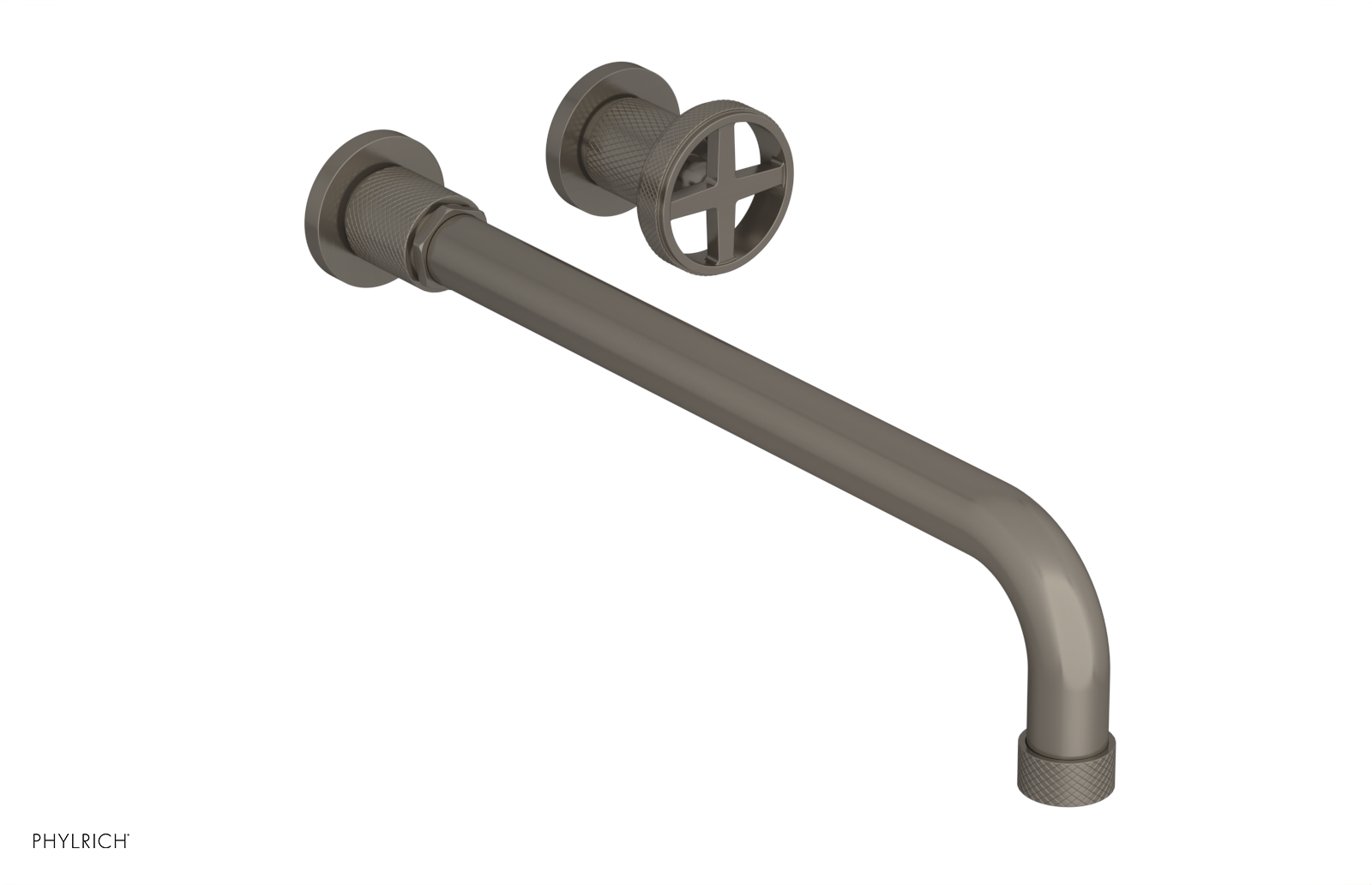 DUSTRIE Single Handle Wall Lavatory Set - 14" Spout - Knurled 371-15-14