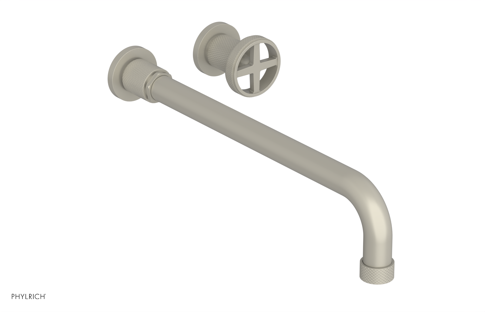 DUSTRIE Single Handle Wall Lavatory Set - 14" Spout - Knurled 371-15-14