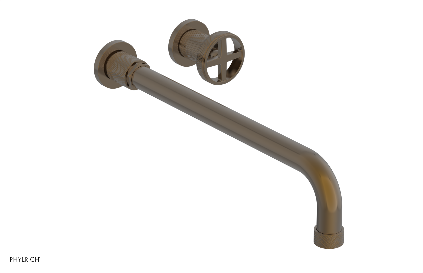 DUSTRIE Single Handle Wall Lavatory Set - 14" Spout - Knurled 371-15-14