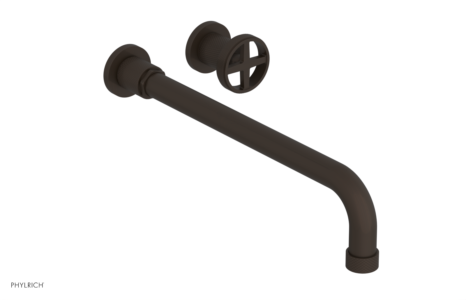 DUSTRIE Single Handle Wall Lavatory Set - 14" Spout - Knurled 371-15-14