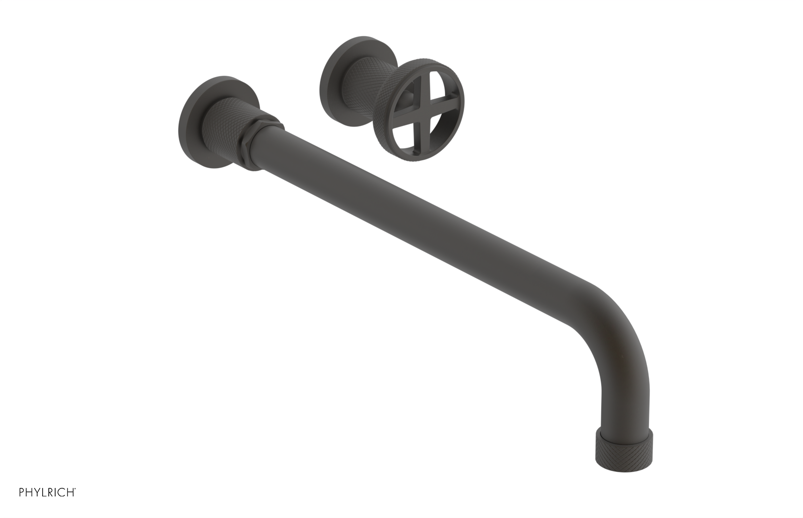 DUSTRIE Single Handle Wall Lavatory Set - 14" Spout - Knurled 371-15-14