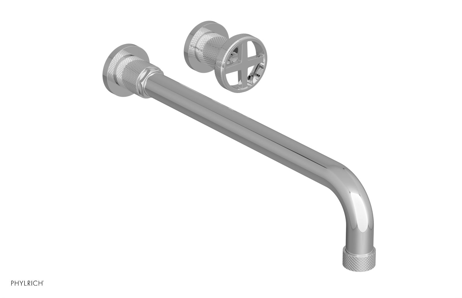 DUSTRIE Single Handle Wall Lavatory Set - 14" Spout - Knurled 371-15-14