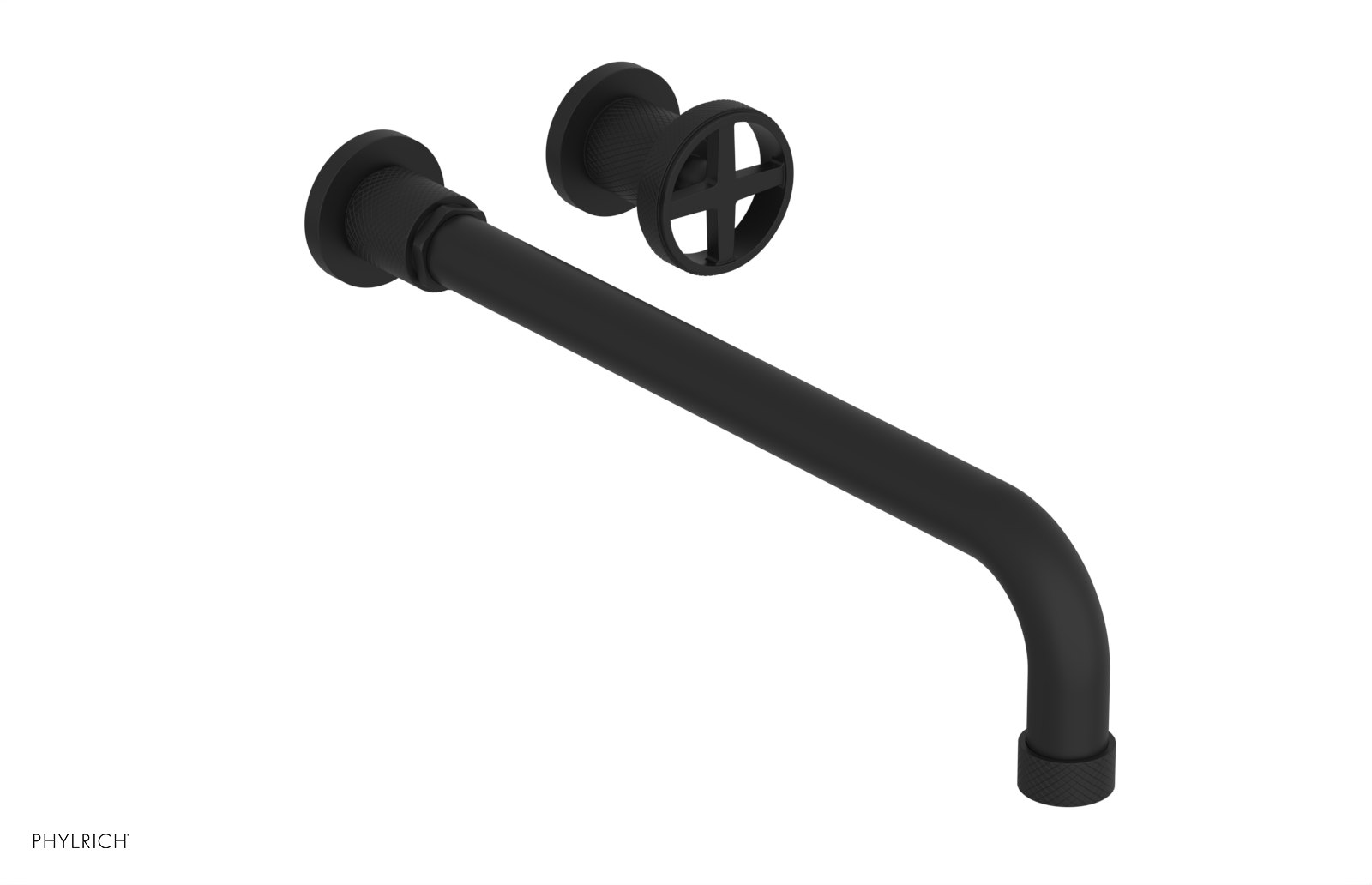 DUSTRIE Single Handle Wall Lavatory Set - 14" Spout - Knurled 371-15-14