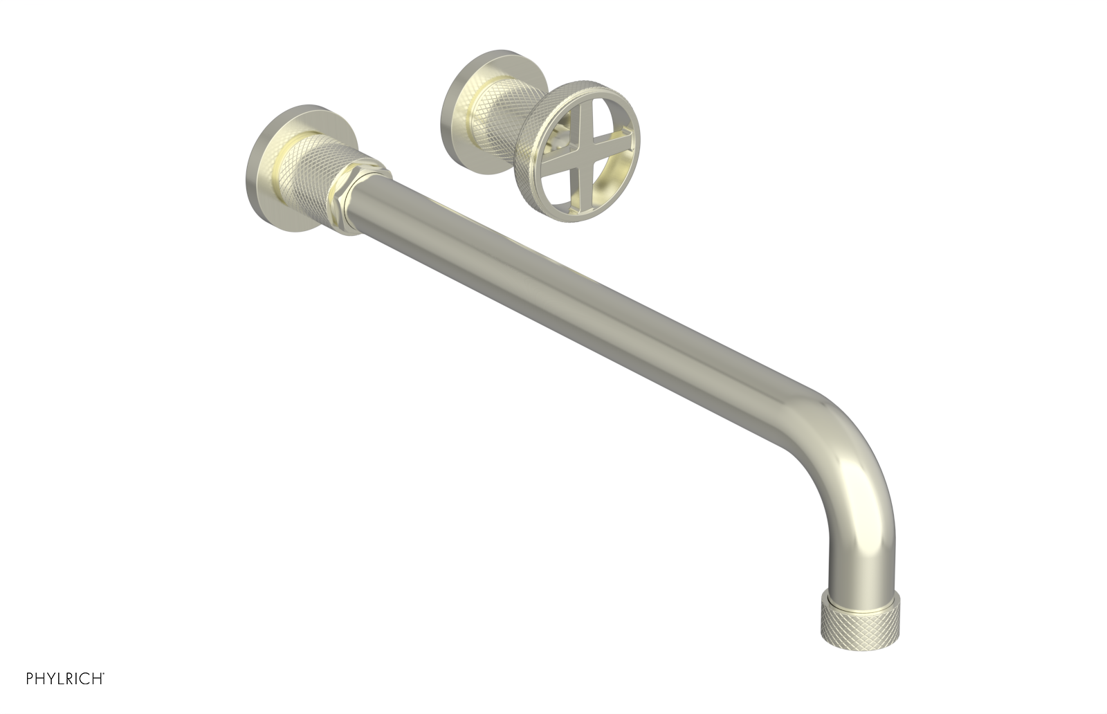 DUSTRIE Single Handle Wall Lavatory Set - 14" Spout - Knurled 371-15-14