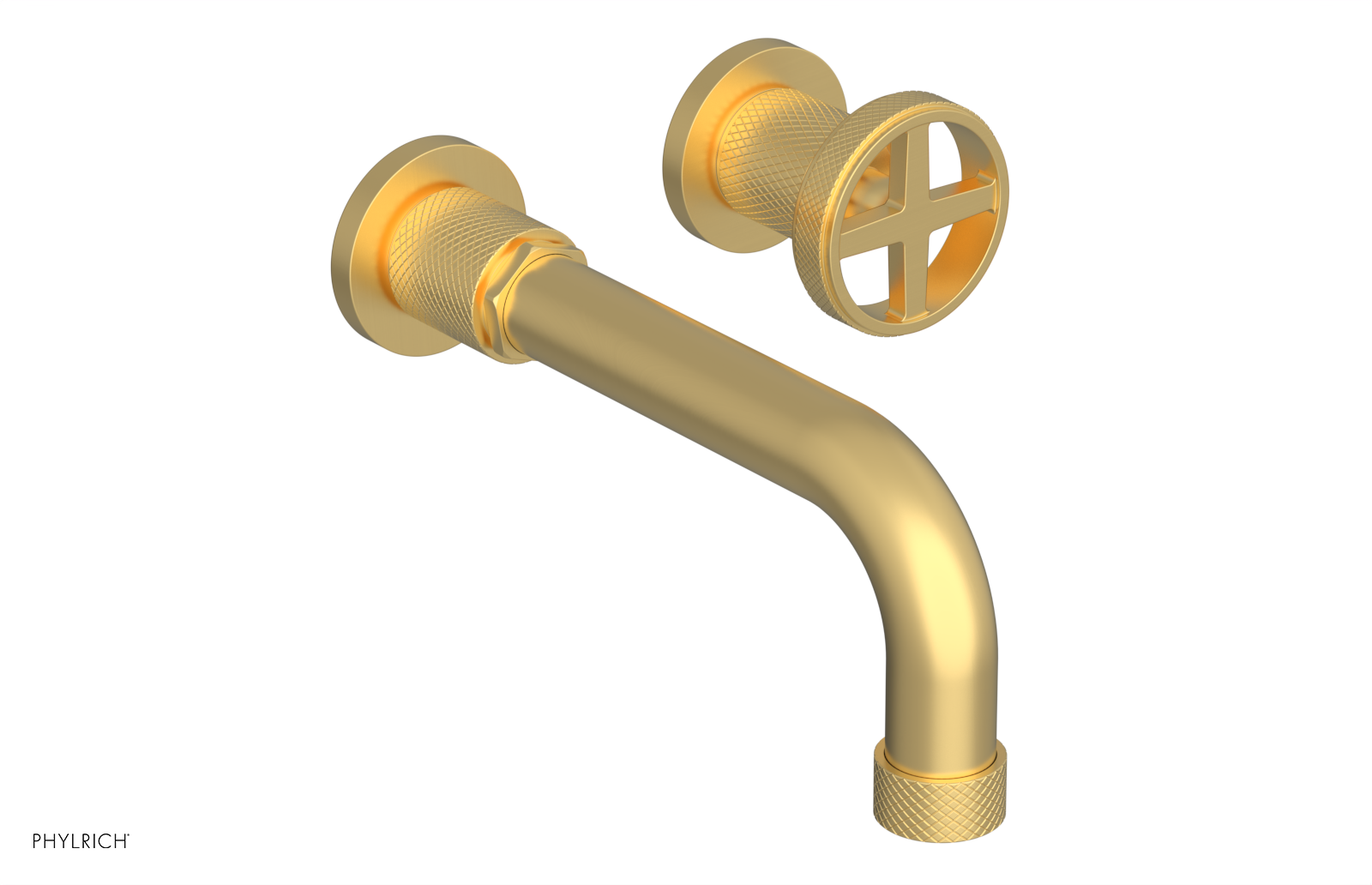 DUSTRIE Single Handle Wall Lavatory Set - 7 5/8" Spout - Knurled 371-15