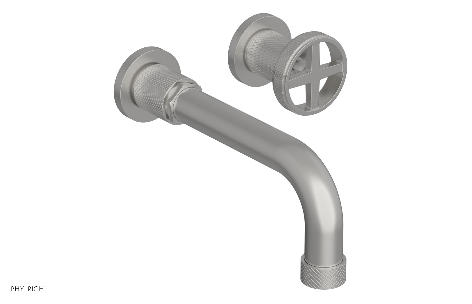 DUSTRIE Single Handle Wall Lavatory Set - 7 5/8" Spout - Knurled 371-15