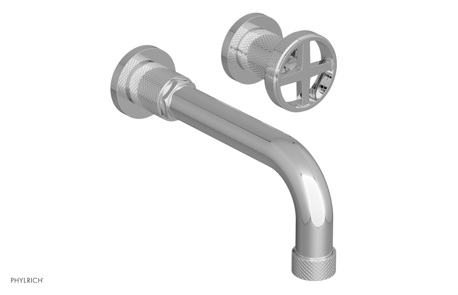 DUSTRIE Single Handle Wall Lavatory Set - 7 5/8" Spout - Knurled 371-15