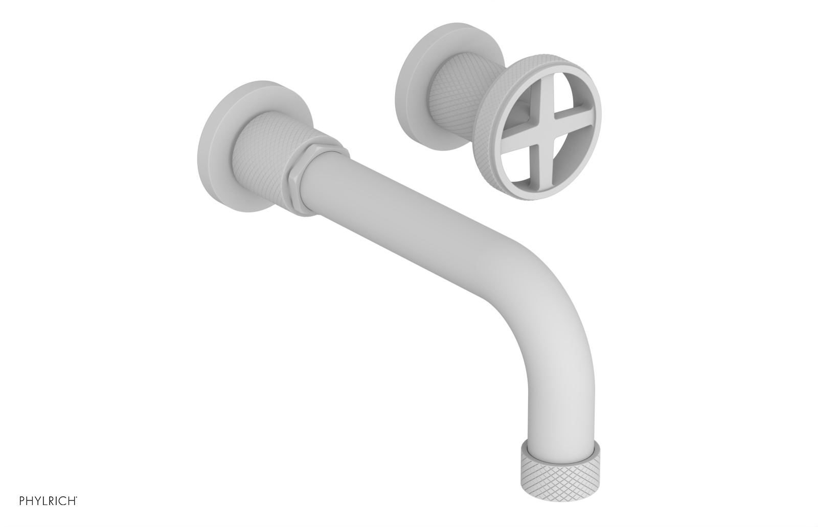 DUSTRIE Single Handle Wall Lavatory Set - 7 5/8" Spout - Knurled 371-15