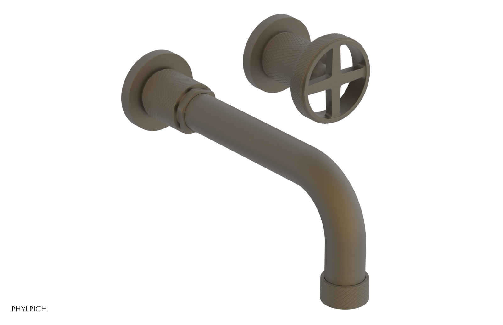 DUSTRIE Single Handle Wall Lavatory Set - 7 5/8" Spout - Knurled 371-15