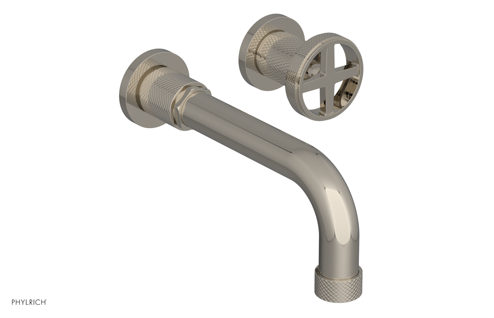 DUSTRIE Single Handle Wall Lavatory Set - 7 5/8" Spout - Knurled 371-15