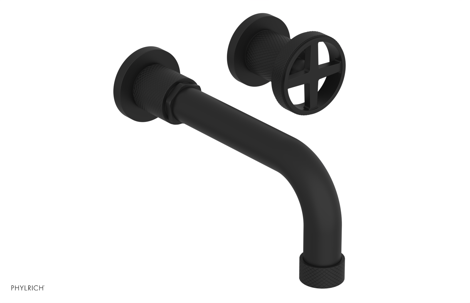 DUSTRIE Single Handle Wall Lavatory Set - 7 5/8" Spout - Knurled 371-15