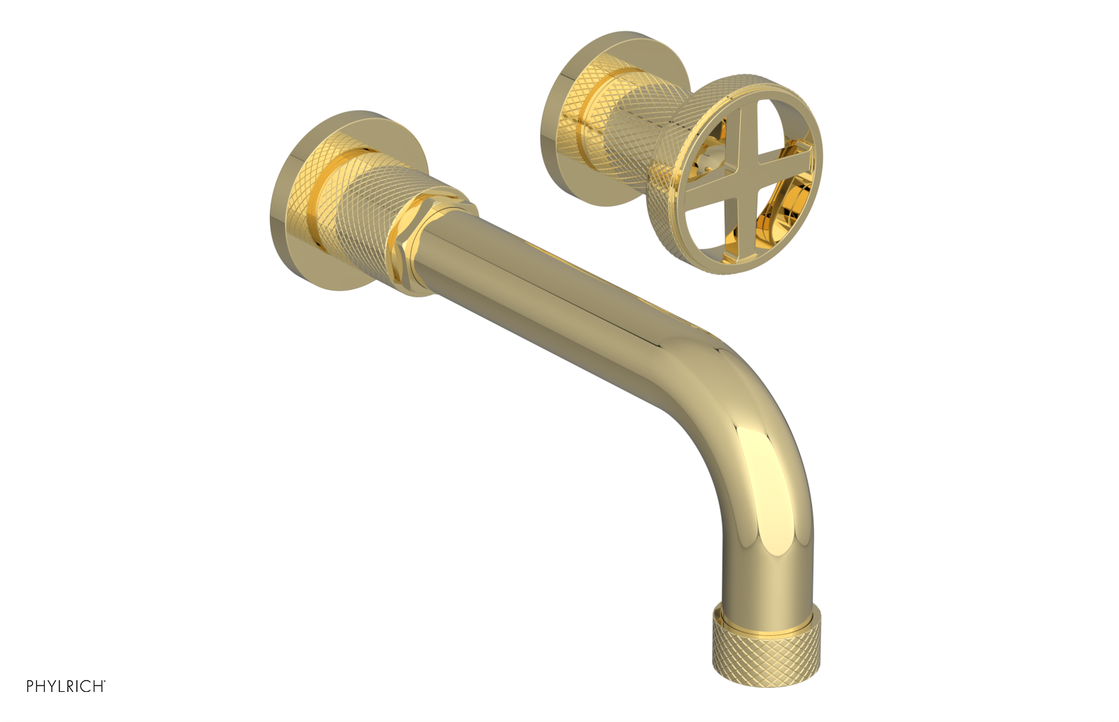 DUSTRIE Single Handle Wall Lavatory Set - 7 5/8" Spout - Knurled 371-15