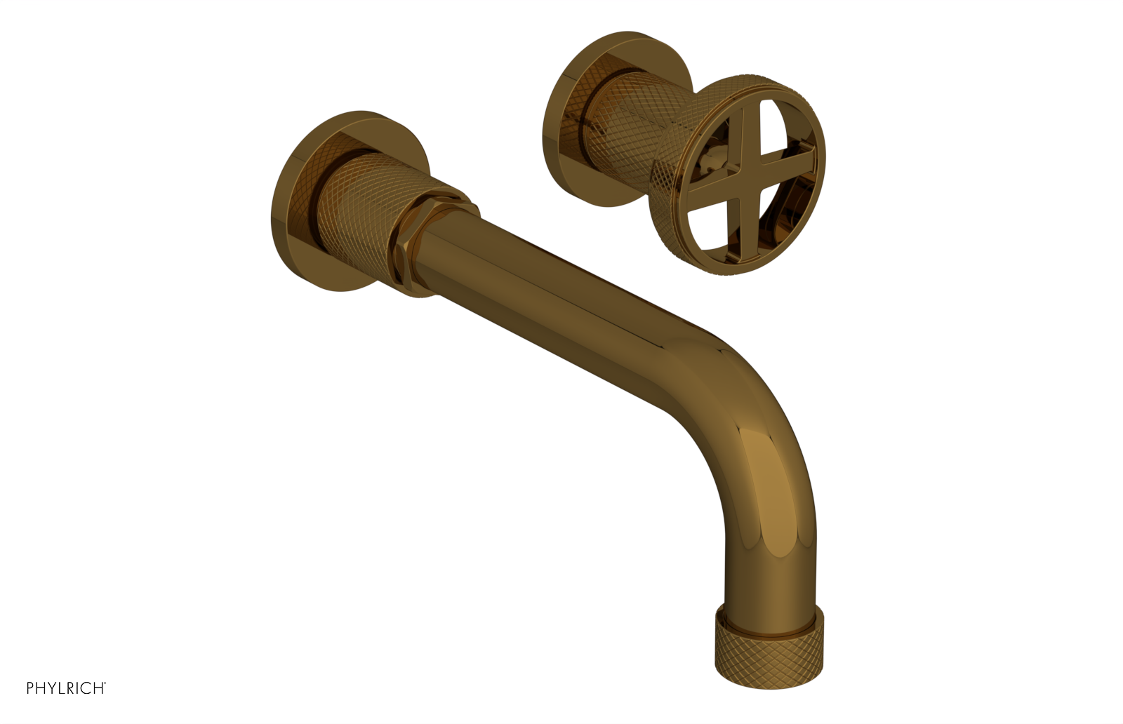 DUSTRIE Single Handle Wall Lavatory Set - 7 5/8" Spout - Knurled 371-15