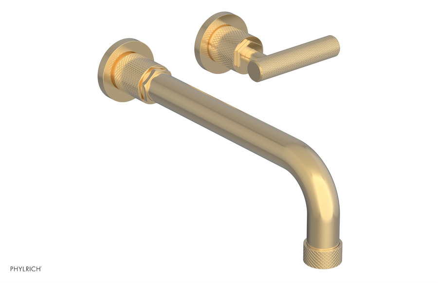 DUSTRIE Single Handle Wall Lavatory Set - 10" Spout - Knurled 371-16-10