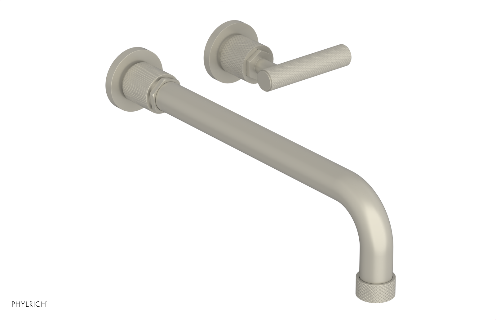 DUSTRIE Single Handle Wall Lavatory Set - 12" Spout - Knurled 371-16-12