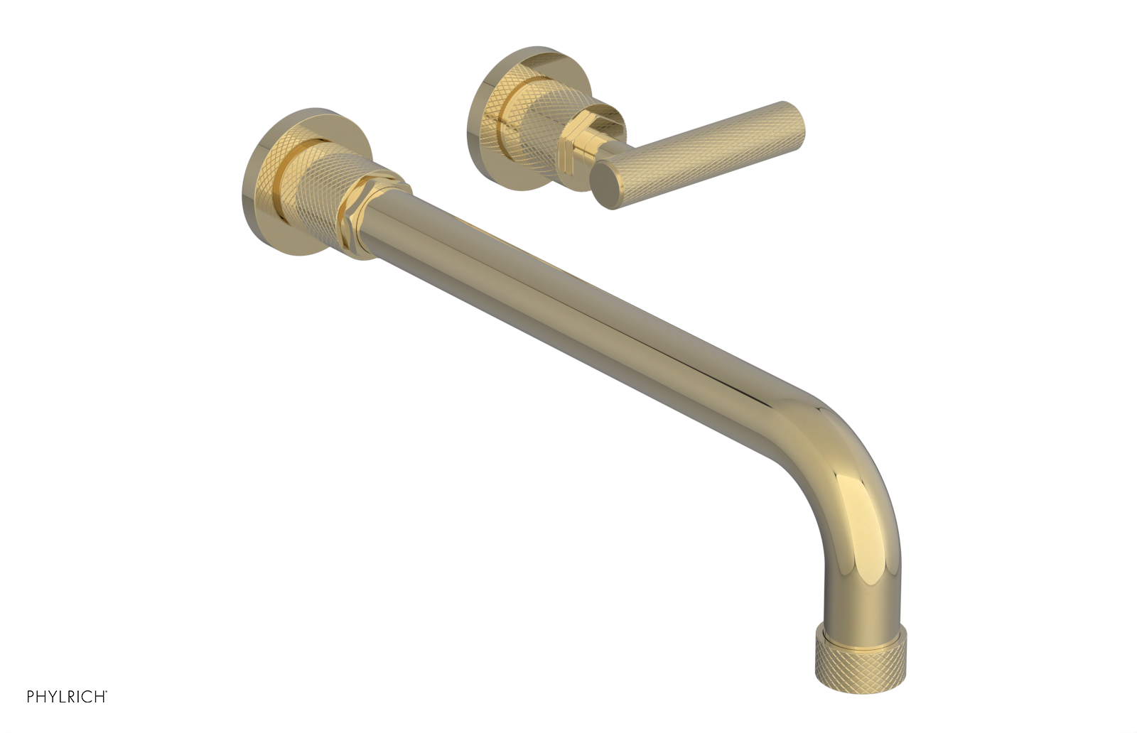 DUSTRIE Single Handle Wall Lavatory Set - 12" Spout - Knurled 371-16-12