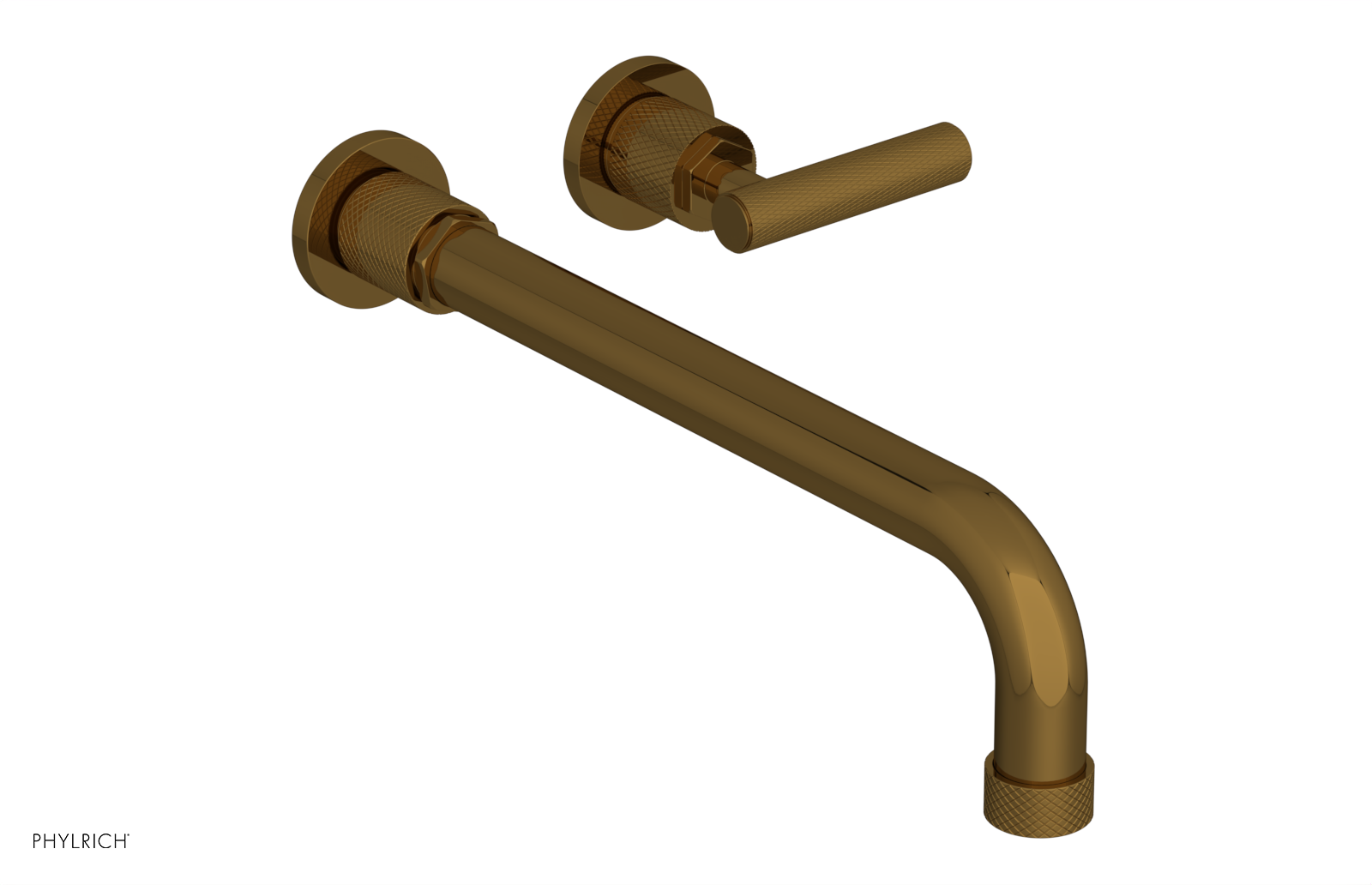 DUSTRIE Single Handle Wall Lavatory Set - 12" Spout - Knurled 371-16-12