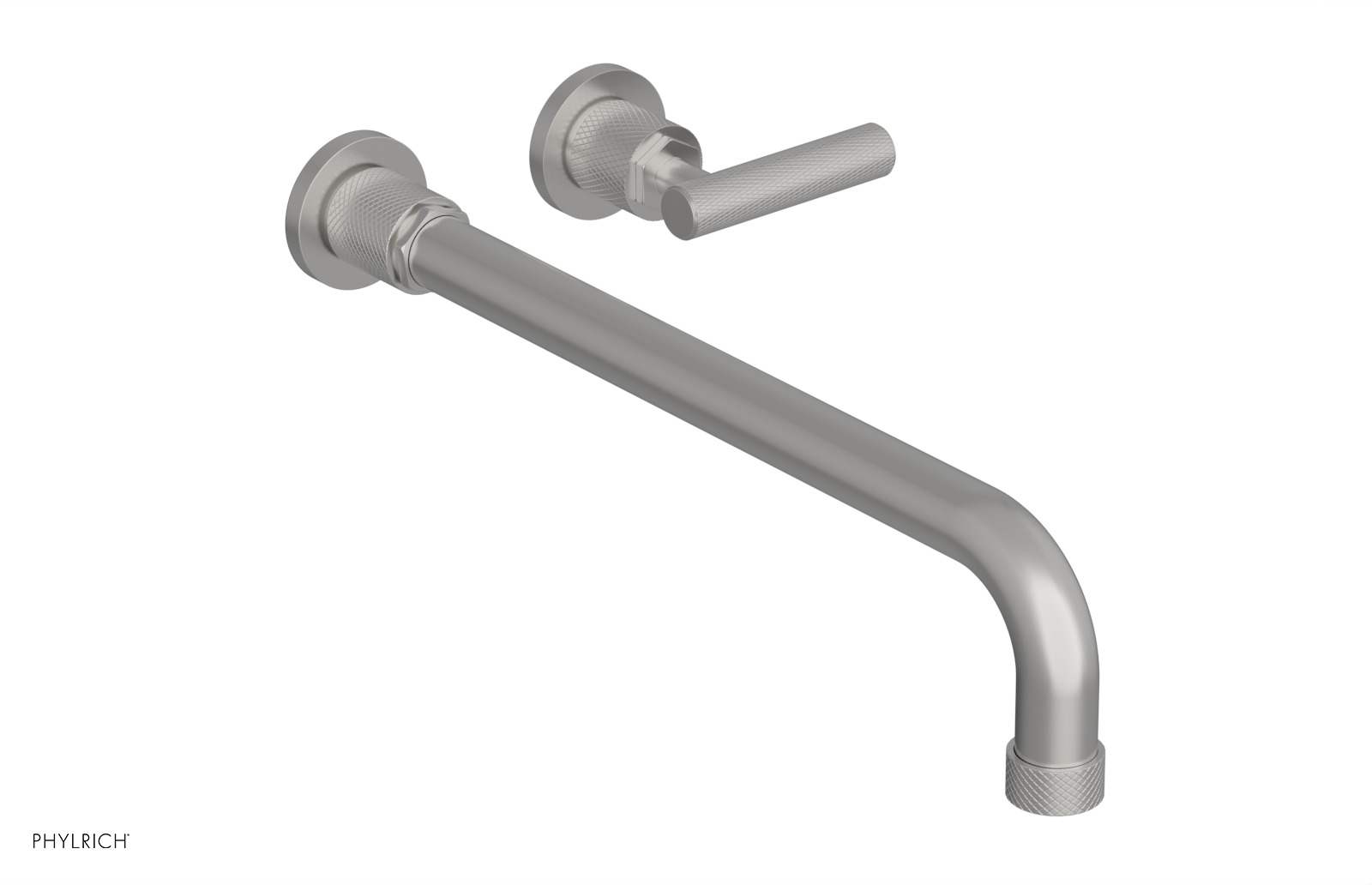 DUSTRIE Single Handle Wall Lavatory Set - 14" Spout - Knurled 371-16-14