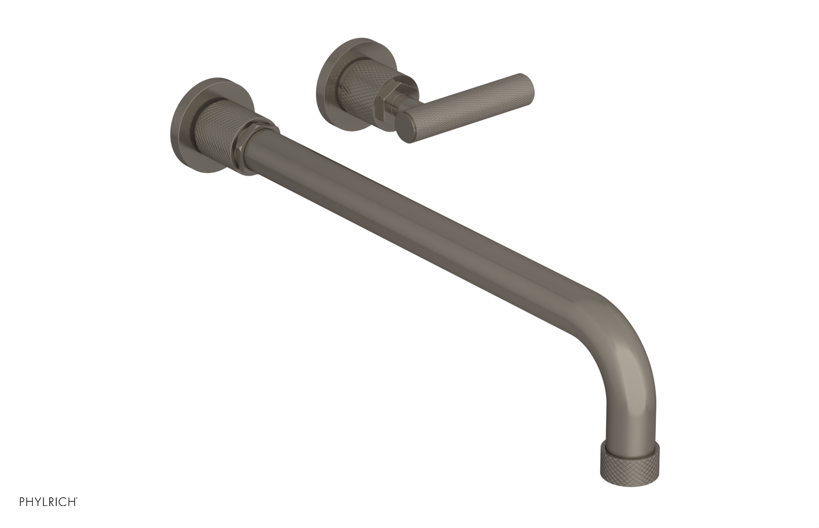 DUSTRIE Single Handle Wall Lavatory Set - 14" Spout - Knurled 371-16-14