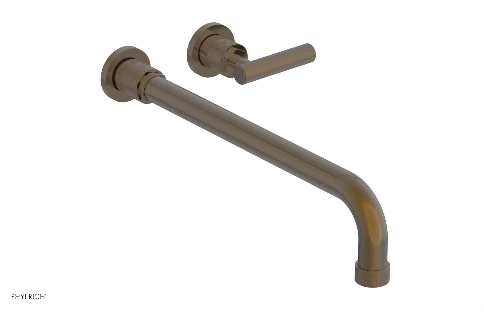 DUSTRIE Single Handle Wall Lavatory Set - 14" Spout - Knurled 371-16-14