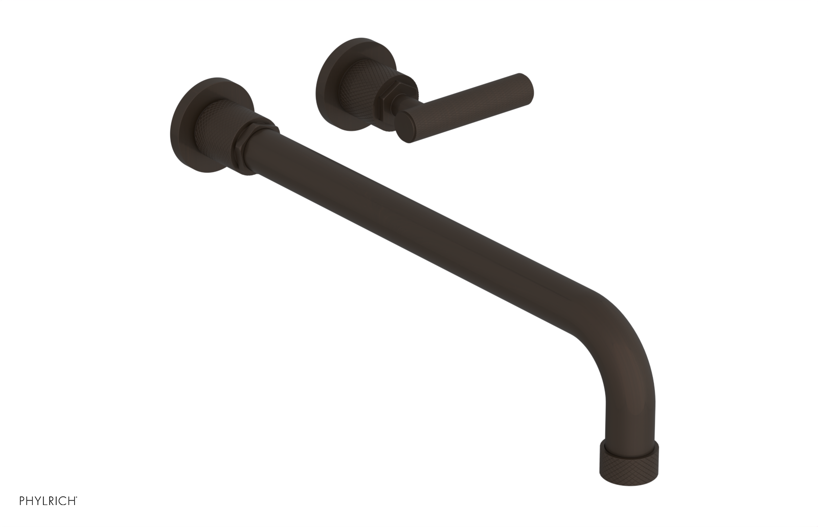 DUSTRIE Single Handle Wall Lavatory Set - 14" Spout - Knurled 371-16-14