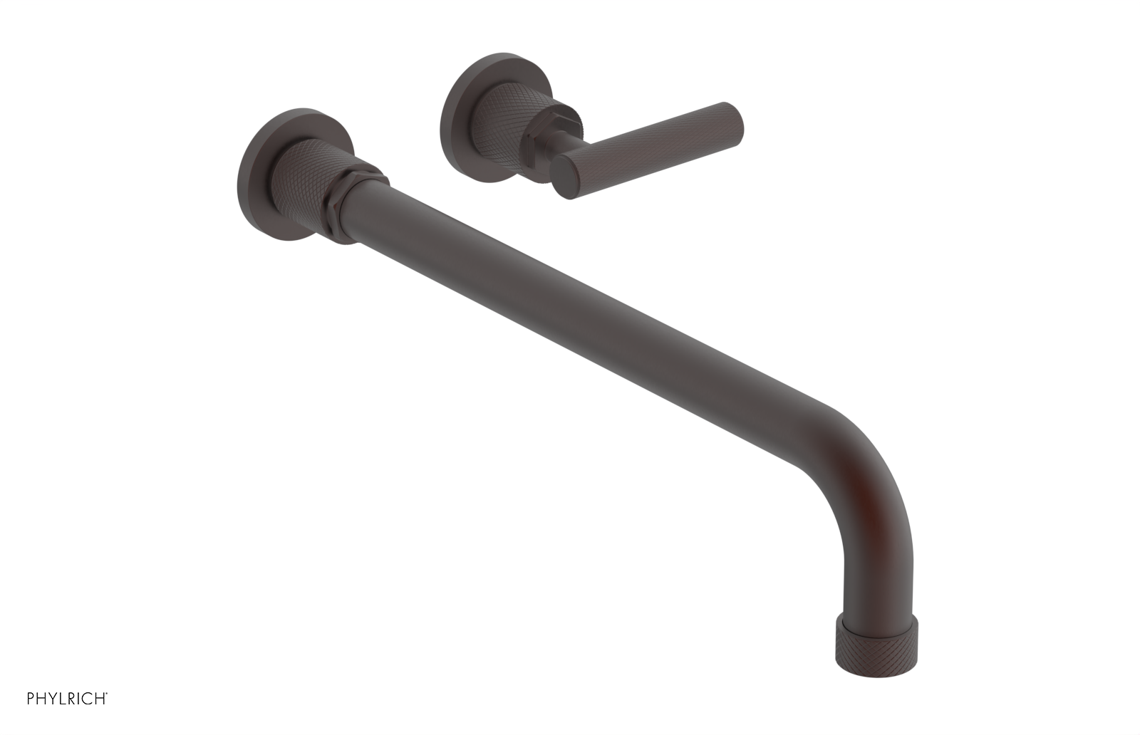 DUSTRIE Single Handle Wall Lavatory Set - 14" Spout - Knurled 371-16-14