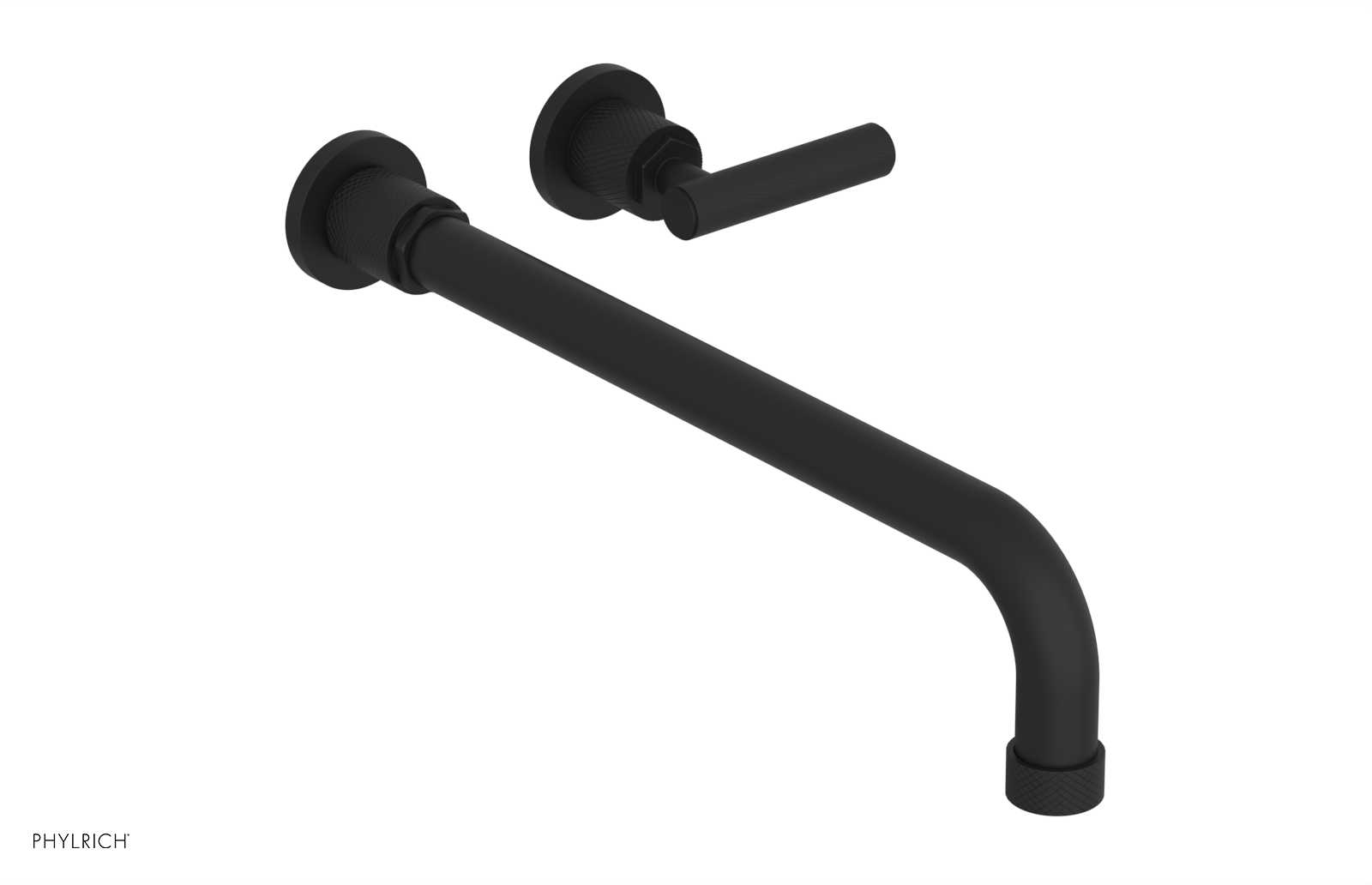 DUSTRIE Single Handle Wall Lavatory Set - 14" Spout - Knurled 371-16-14