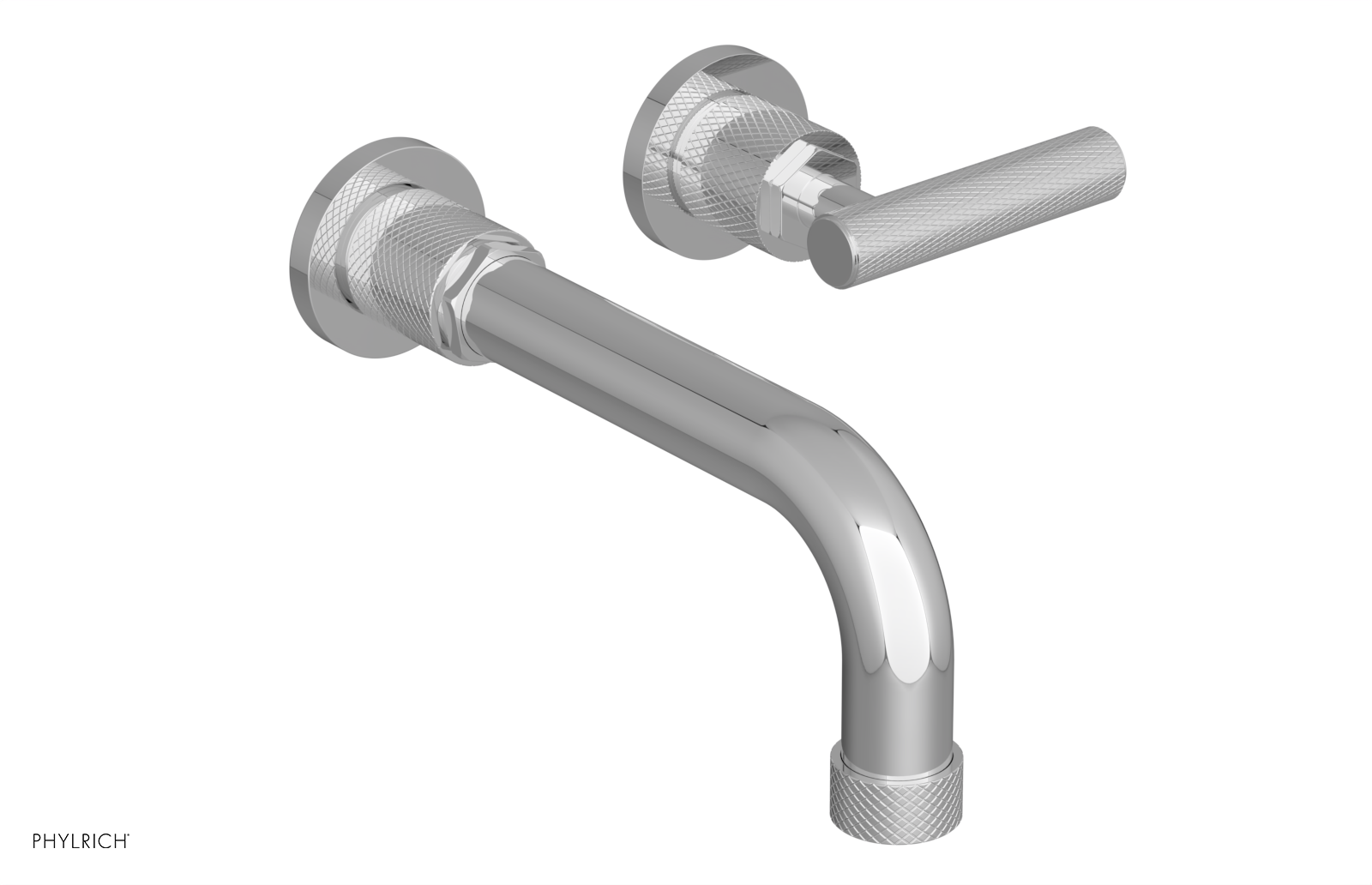 DUSTRIE Single Handle Wall Lavatory Set - 7 5/8" Spout - Knurled 371-16