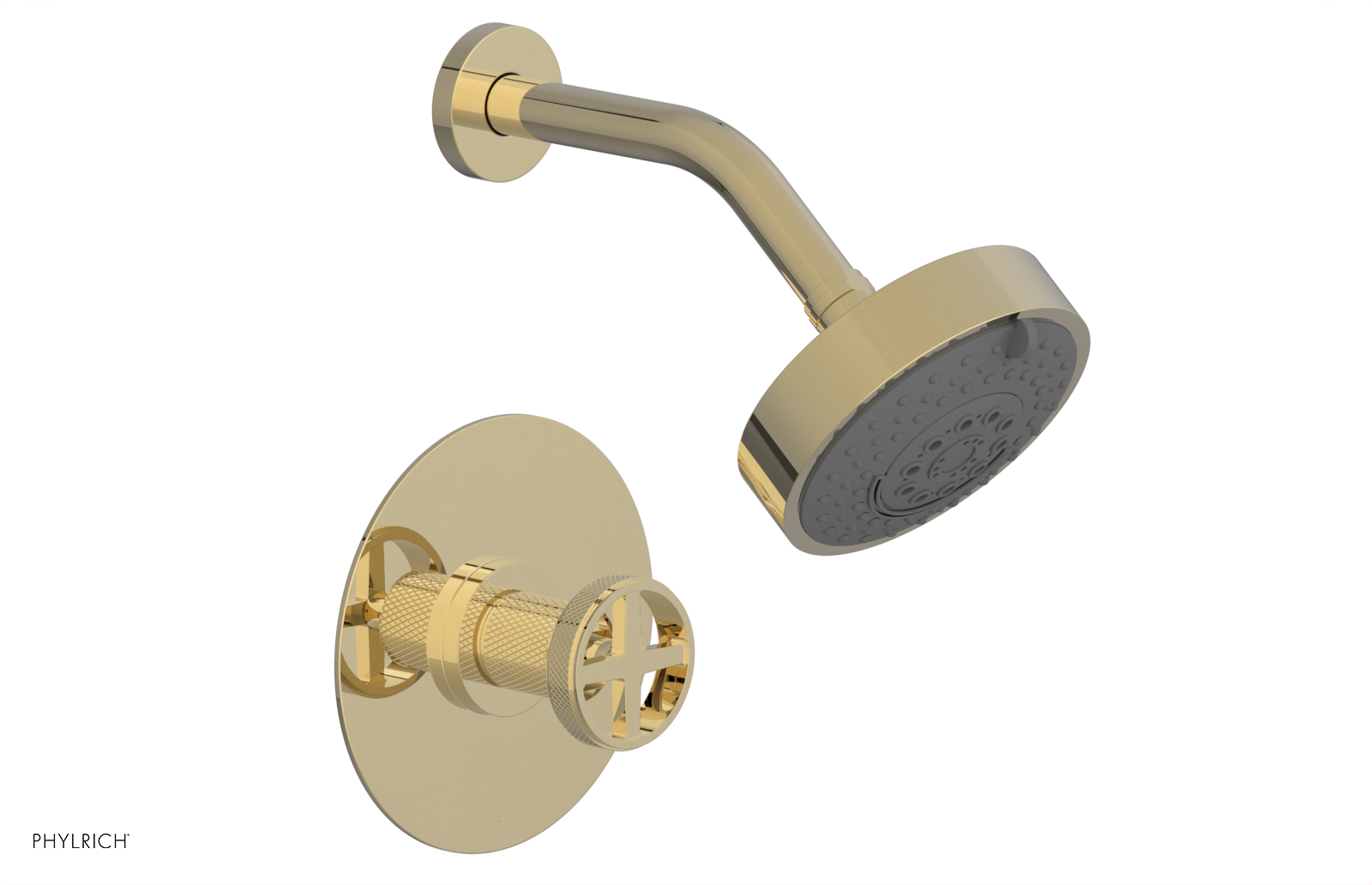 DUSTRIE - Pressure Balance Shower Set - Cross Handle - Knurled 371-21