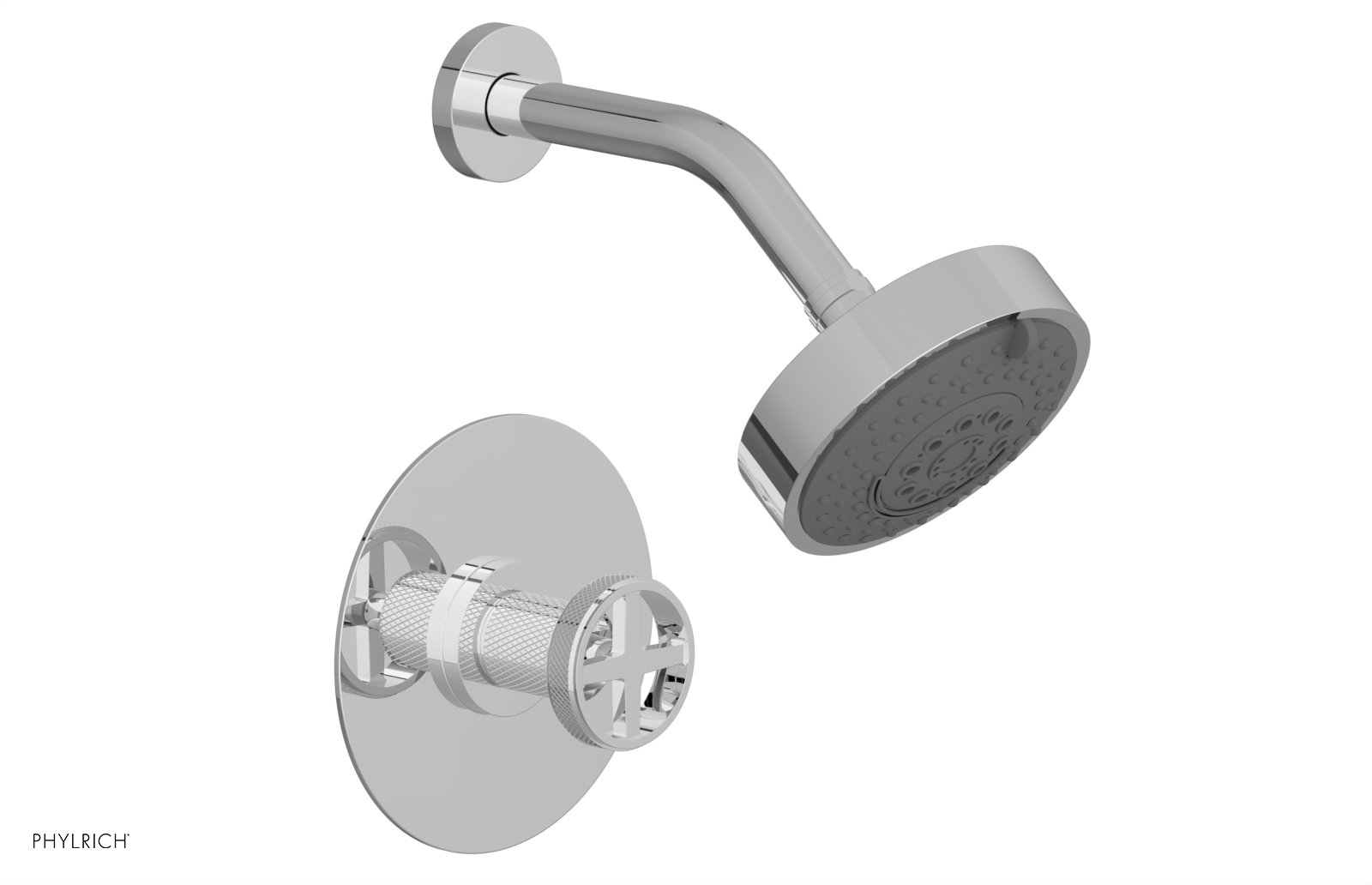 DUSTRIE - Pressure Balance Shower Set - Cross Handle - Knurled 371-21