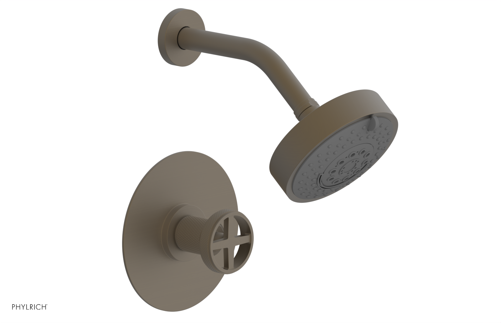 DUSTRIE - Pressure Balance Shower Set - Cross Handle - Knurled 371-21