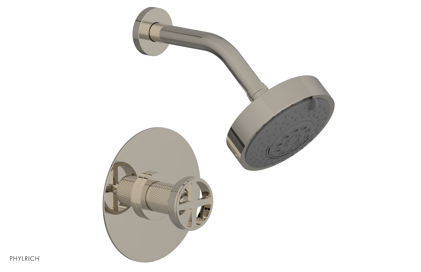 DUSTRIE - Pressure Balance Shower Set - Cross Handle - Knurled 371-21