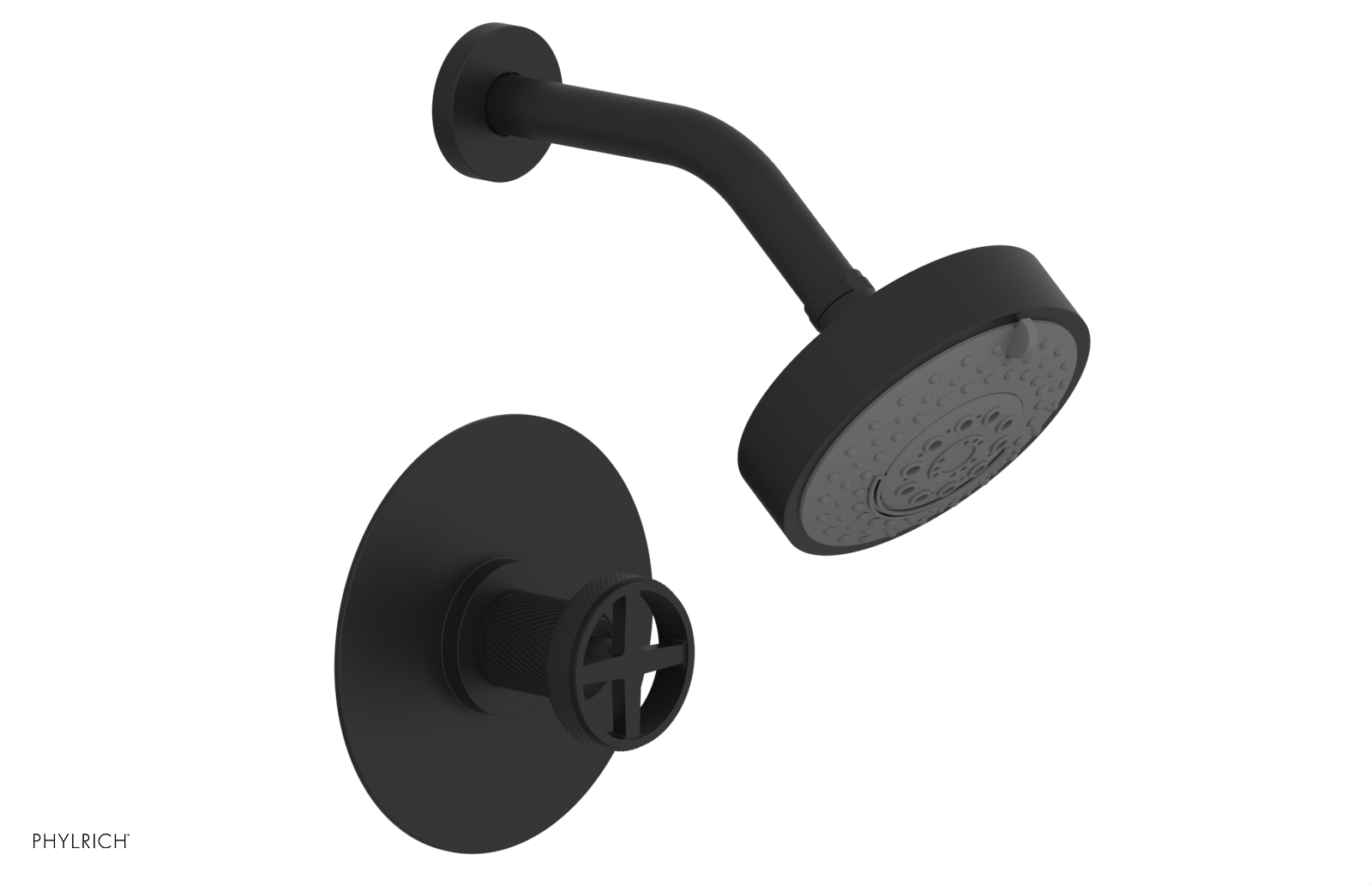 DUSTRIE - Pressure Balance Shower Set - Cross Handle - Knurled 371-21