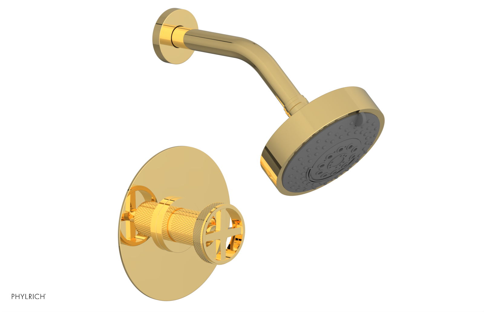 DUSTRIE - Pressure Balance Shower Set - Cross Handle - Knurled 371-21