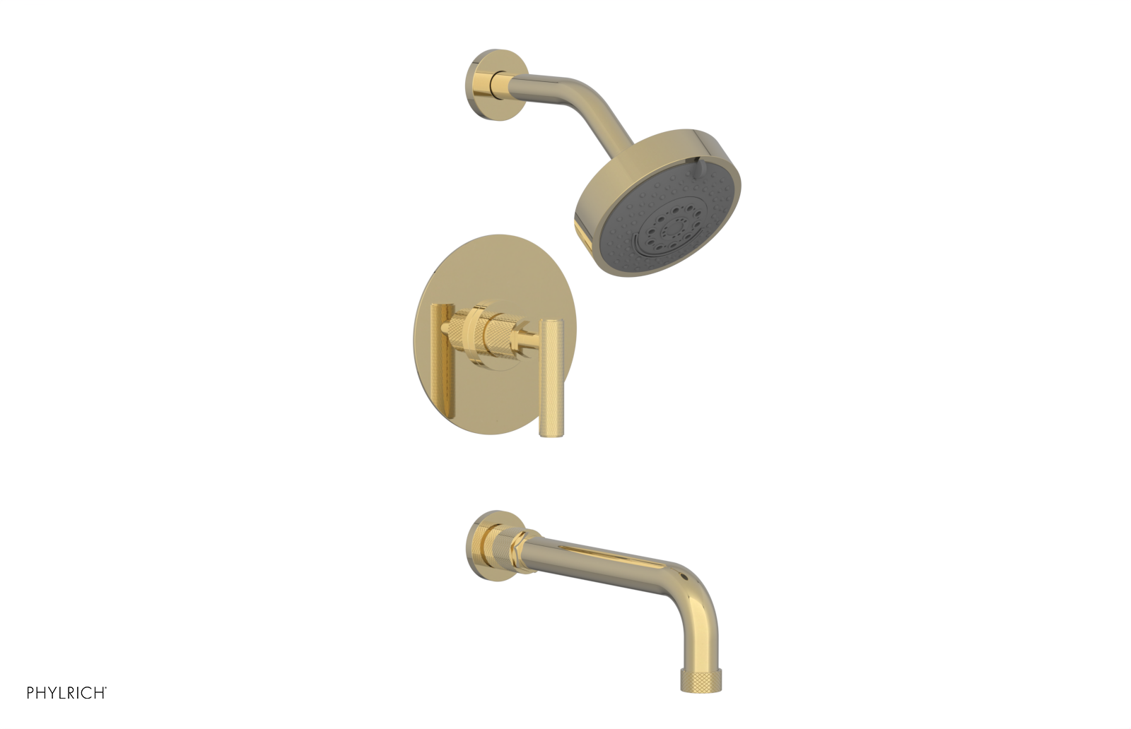 DUSTRIE - Pressure Balance Tub & Shower Set - 10" Spout -  Lever Handle - Knurled 371-27-10