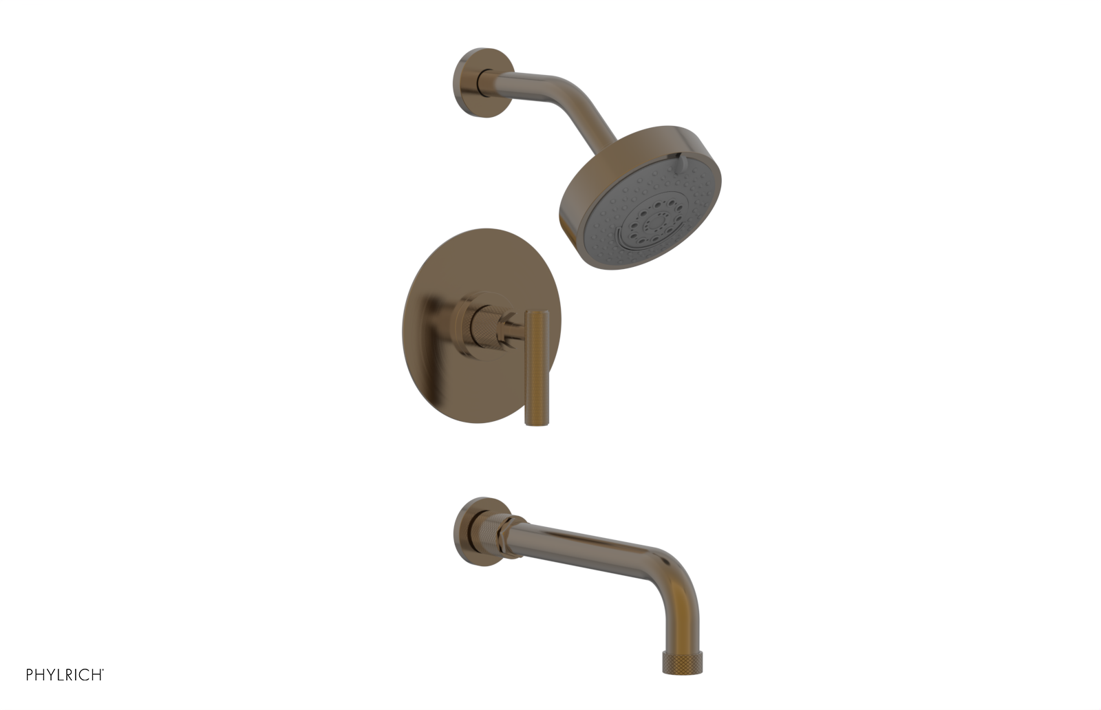 DUSTRIE - Pressure Balance Tub & Shower Set - 10" Spout -  Lever Handle - Knurled 371-27-10