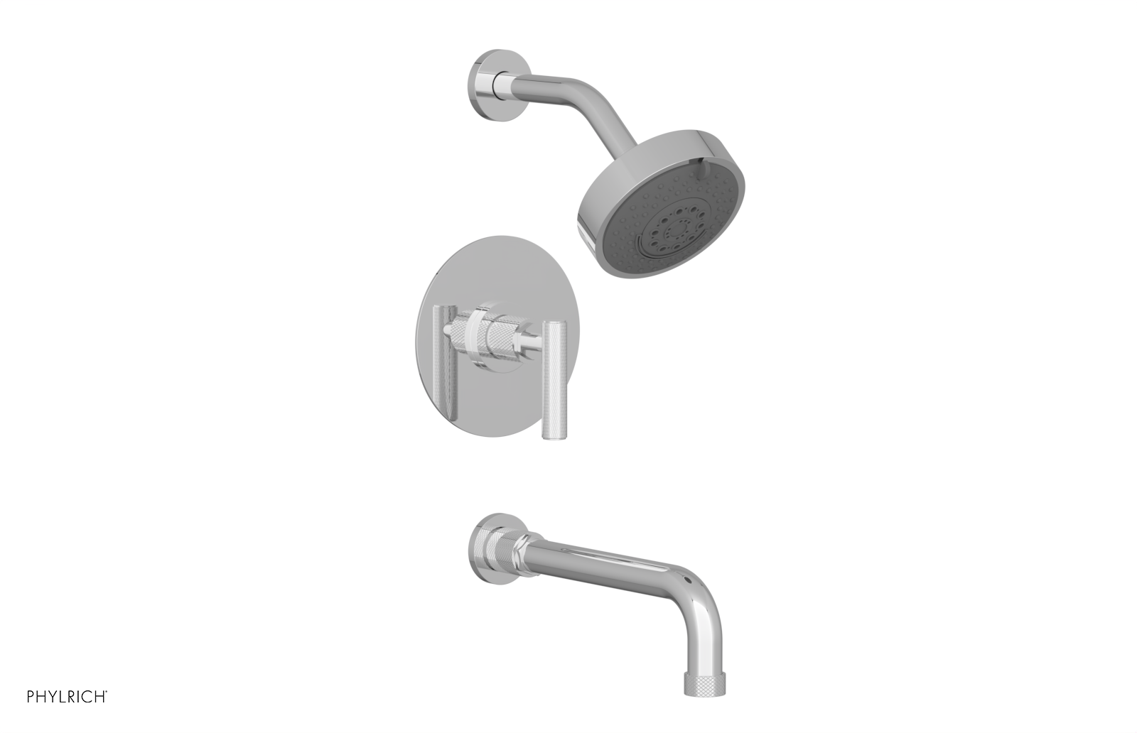 DUSTRIE - Pressure Balance Tub & Shower Set - 10" Spout -  Lever Handle - Knurled 371-27-10