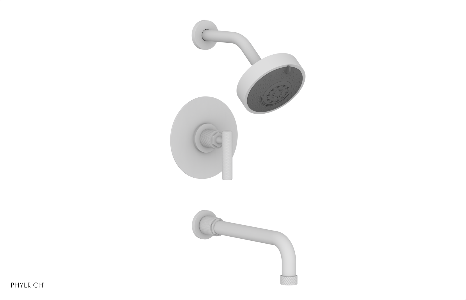 DUSTRIE - Pressure Balance Tub & Shower Set - 10" Spout -  Lever Handle - Knurled 371-27-10