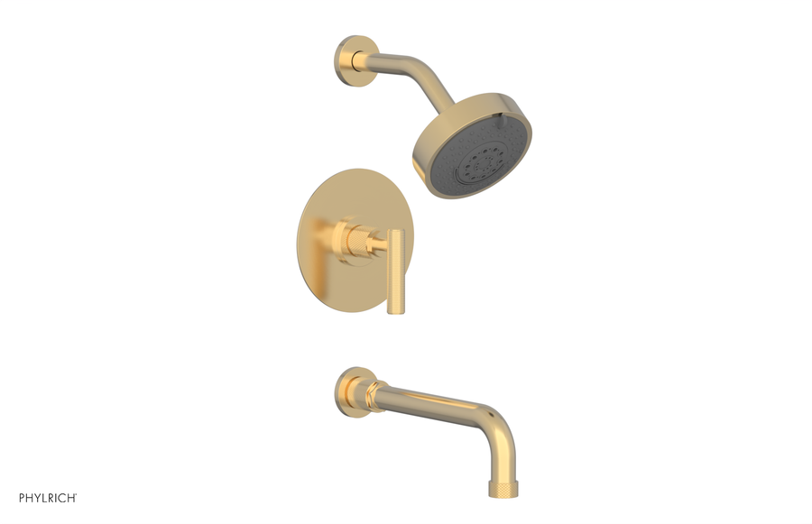 DUSTRIE - Pressure Balance Tub & Shower Set - 10" Spout -  Lever Handle - Knurled 371-27-10