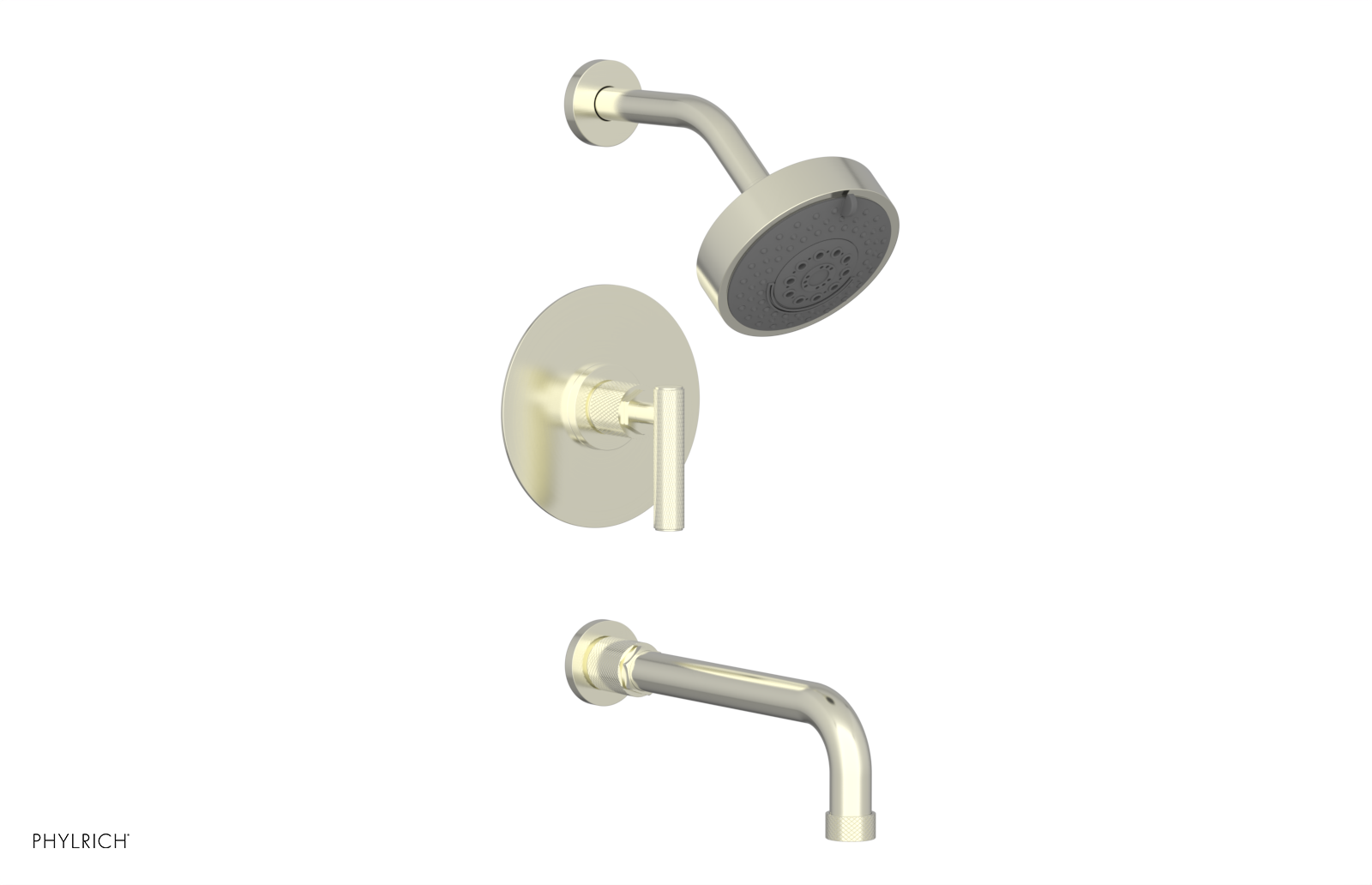 DUSTRIE - Pressure Balance Tub & Shower Set - 10" Spout -  Lever Handle - Knurled 371-27-10