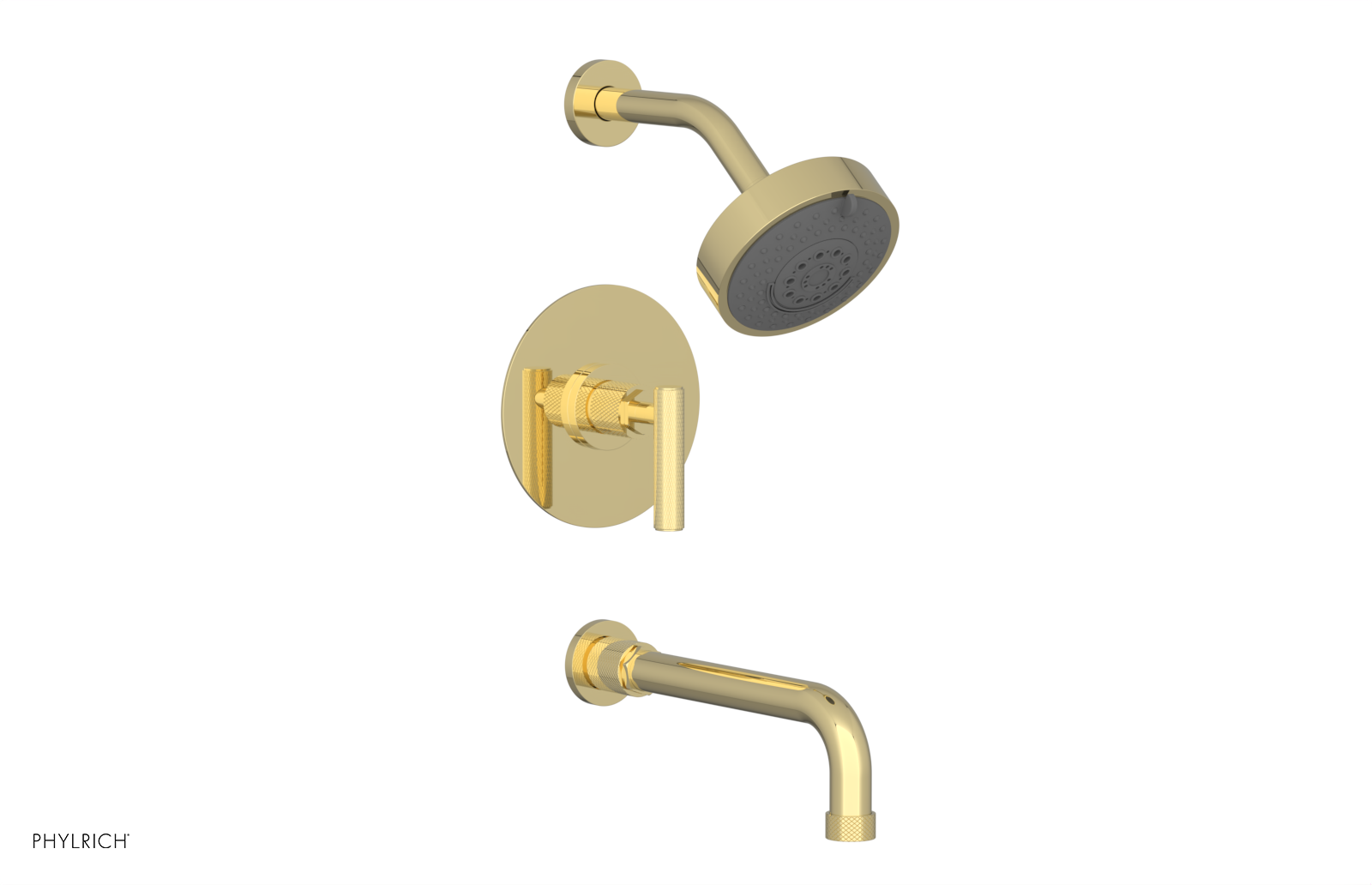 DUSTRIE - Pressure Balance Tub & Shower Set - 10" Spout -  Lever Handle - Knurled 371-27-10