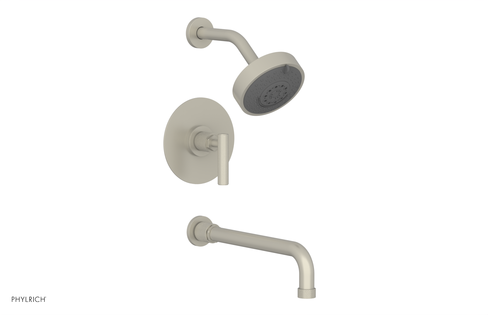 DUSTRIE - Pressure Balance Tub & Shower Set - 12" Spout -  Lever Handle - Knurled 371-27-12