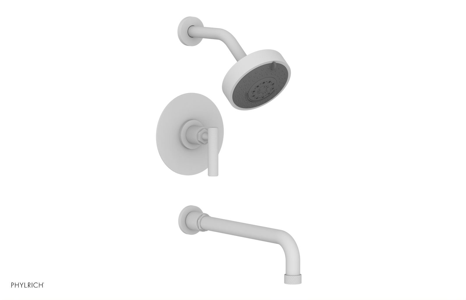 DUSTRIE - Pressure Balance Tub & Shower Set - 12" Spout -  Lever Handle - Knurled 371-27-12
