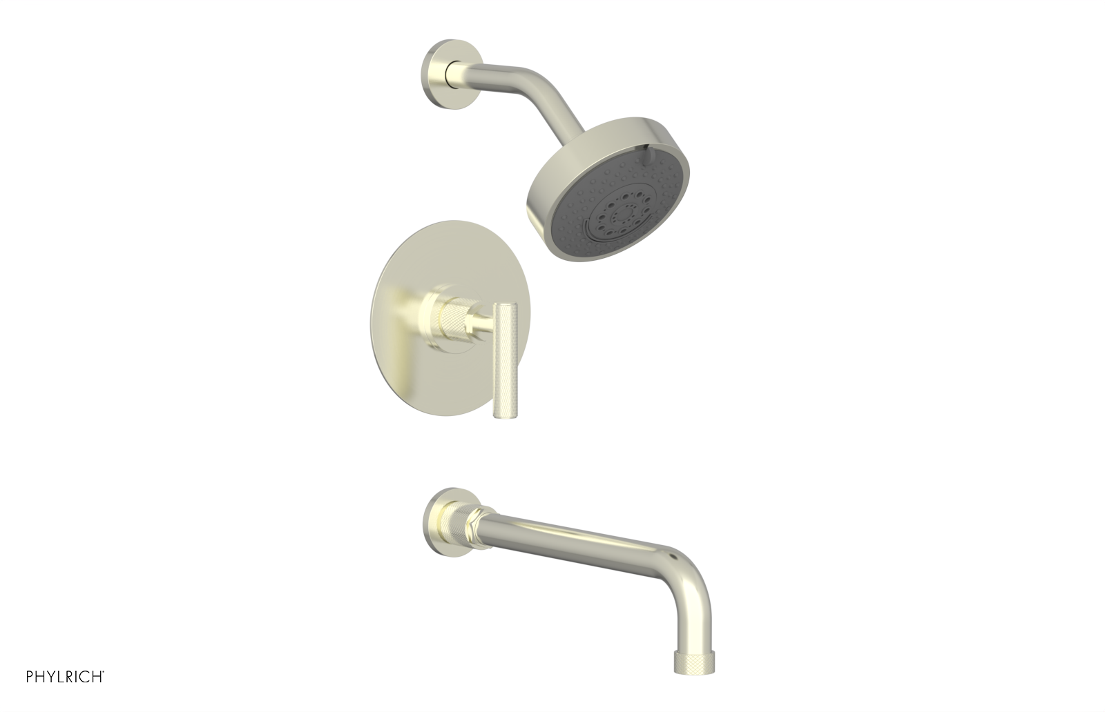 DUSTRIE - Pressure Balance Tub & Shower Set - 12" Spout -  Lever Handle - Knurled 371-27-12