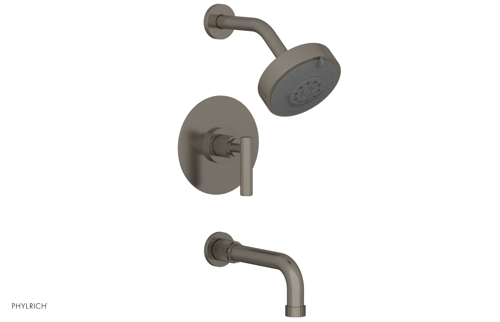 DUSTRIE - Pressure Balance Tub & Shower Set - 7 5/8" Spout -  Lever Handle - Knurled 371-27