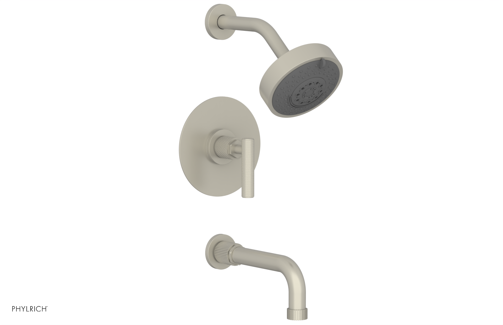 DUSTRIE - Pressure Balance Tub & Shower Set - 7 5/8" Spout -  Lever Handle - Knurled 371-27