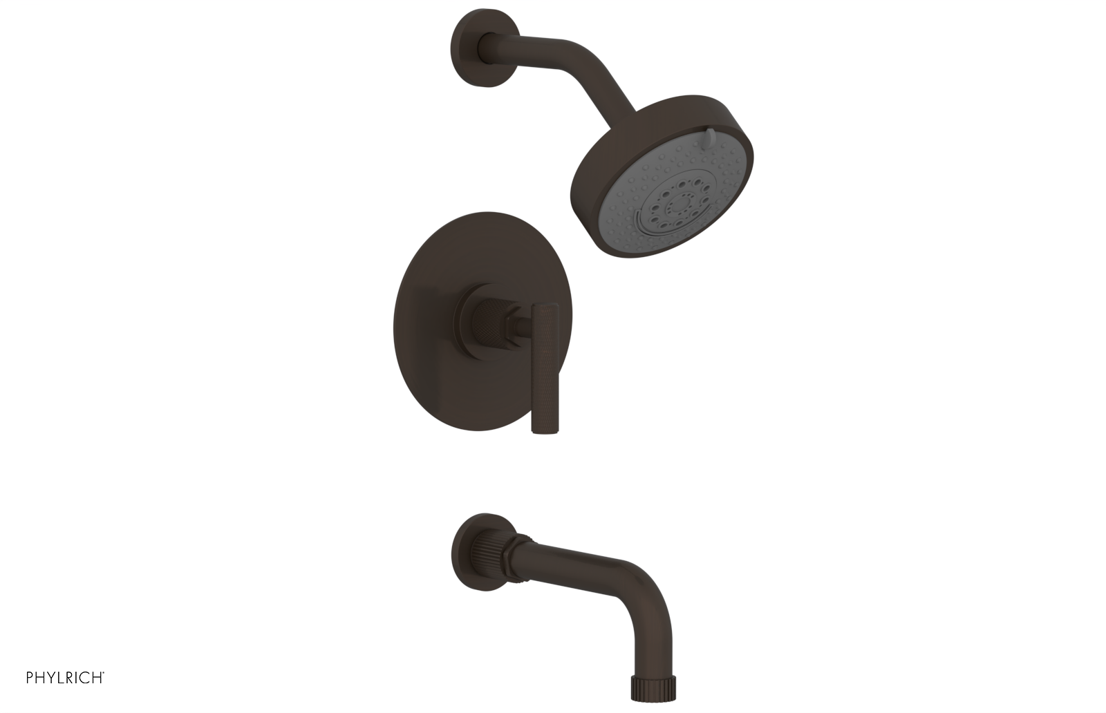 DUSTRIE - Pressure Balance Tub & Shower Set - 7 5/8" Spout -  Lever Handle - Knurled 371-27