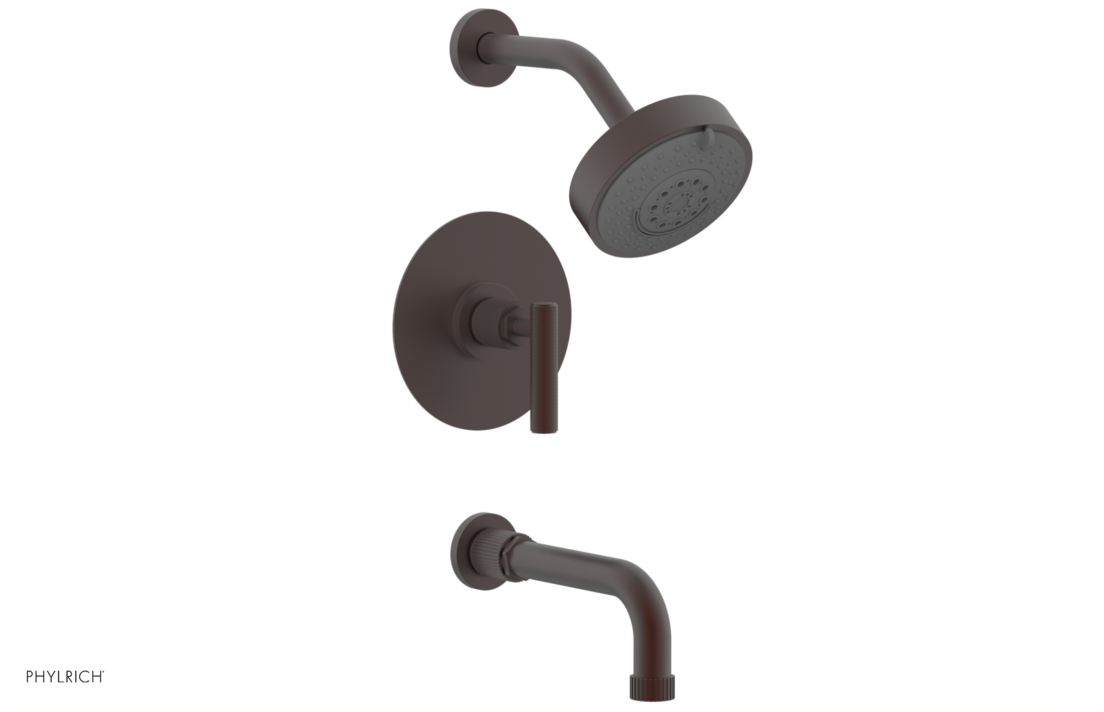 DUSTRIE - Pressure Balance Tub & Shower Set - 7 5/8" Spout -  Lever Handle - Knurled 371-27