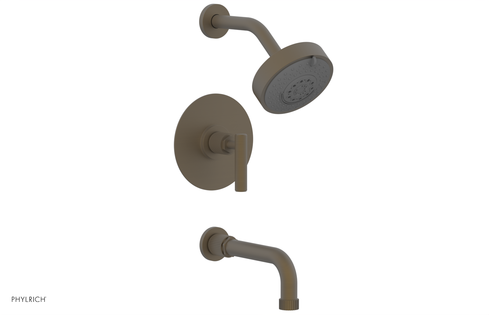 DUSTRIE - Pressure Balance Tub & Shower Set - 7 5/8" Spout -  Lever Handle - Knurled 371-27