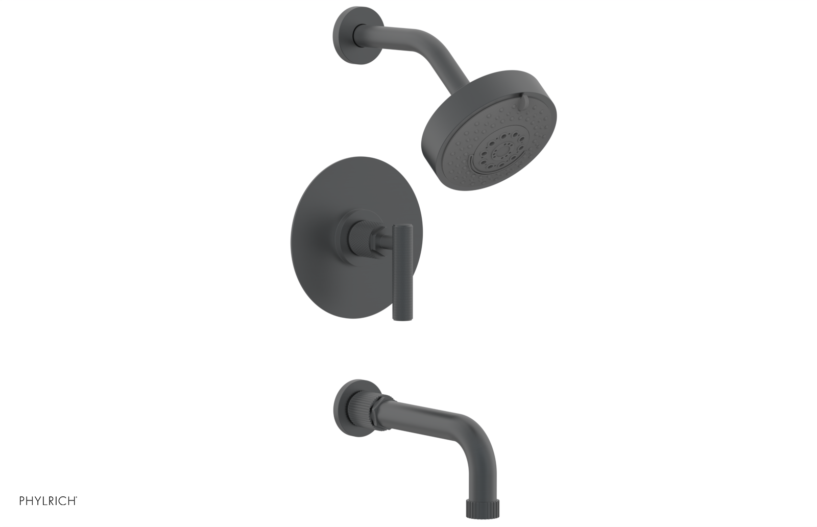 DUSTRIE - Pressure Balance Tub & Shower Set - 7 5/8" Spout -  Lever Handle - Knurled 371-27